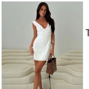 Princess Polly B&W Striped Linen Dress- Size US 8